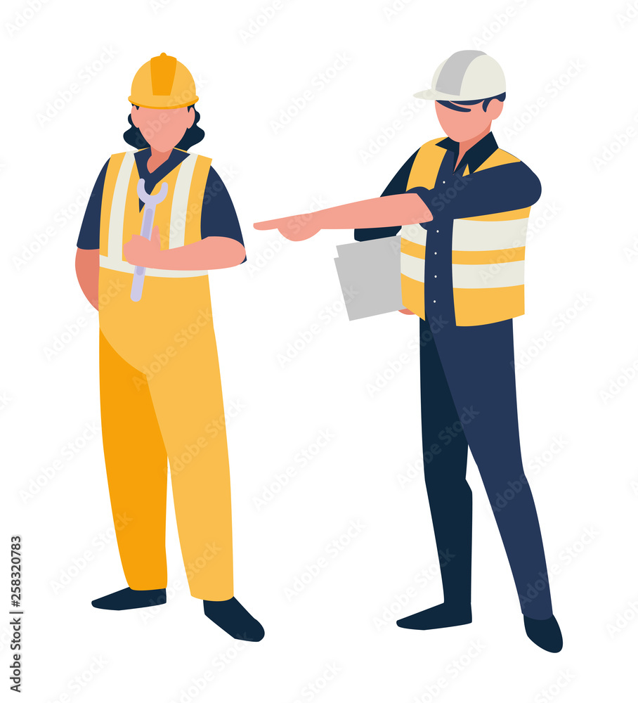 couple of men builders working couple of men builders working