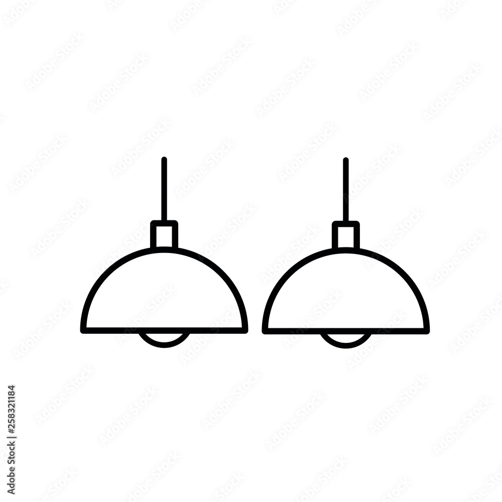Two chandelier vector icon Two chandelier vector icon