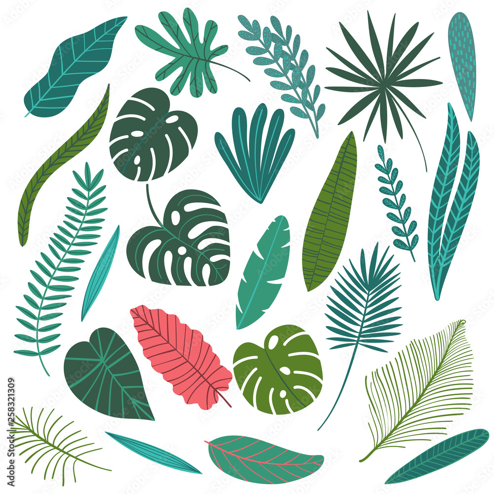 Tropical Leaves Icon Set Tropical Leaves Icon Set