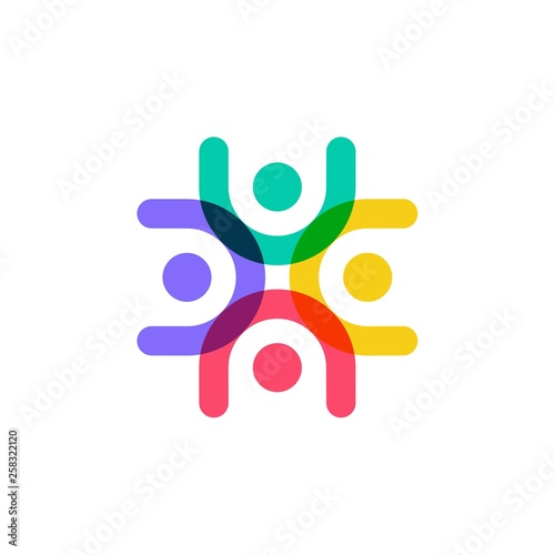 Colorful family human people logo