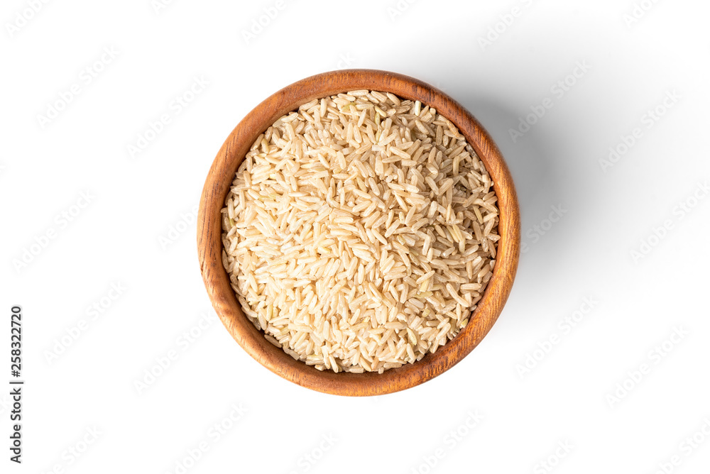 Brown rice isolated on white background. Brown rice isolated on white background.