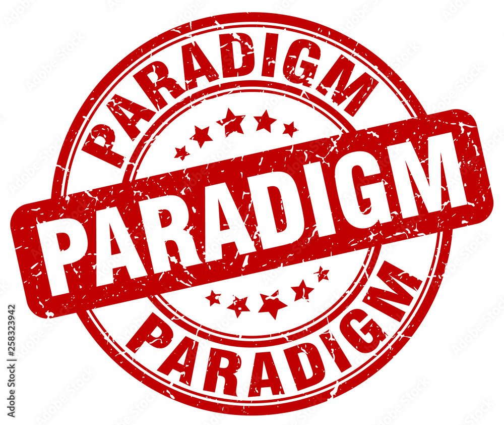 paradigm red grunge stamp