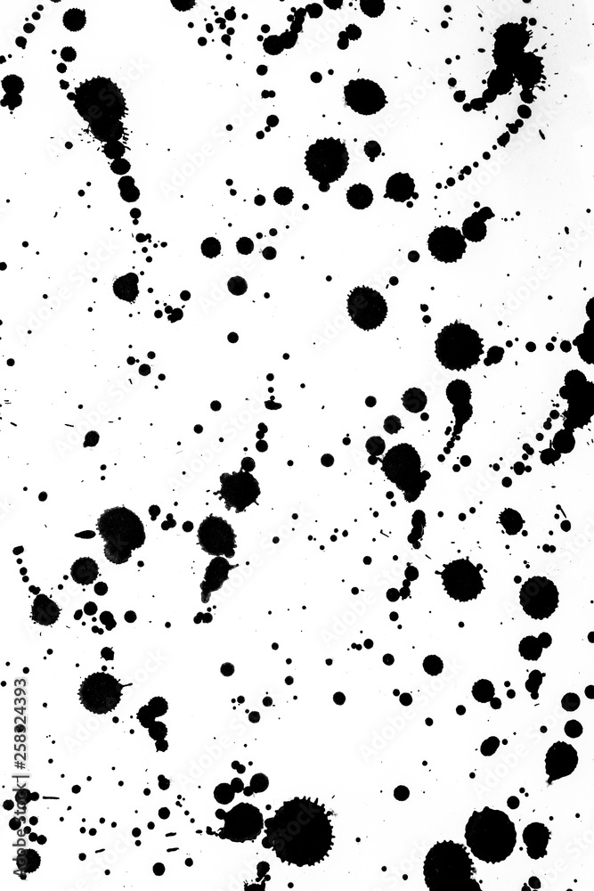 Black and White Ink Splatters and Spill Black and White Ink Splatters and Spill