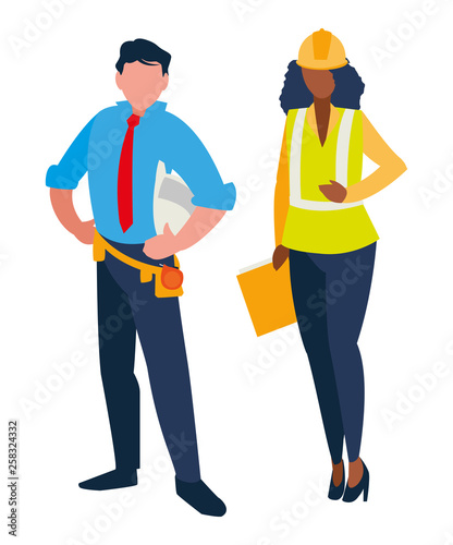 couple of builders working