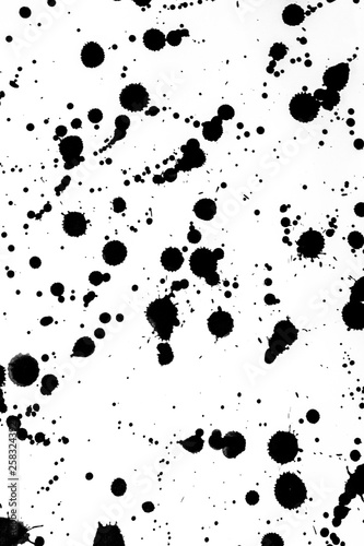 Black and White Ink Splatters and Spill 