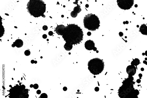 Black and White Ink Splatters and Spill 