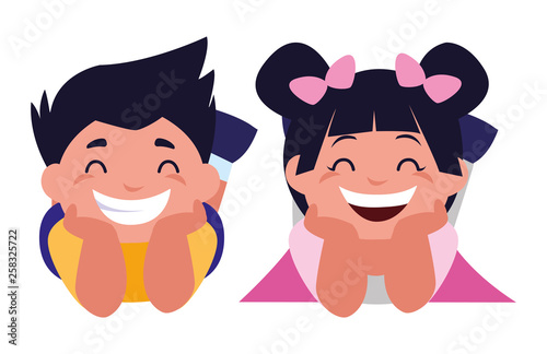 happy little kids characters
