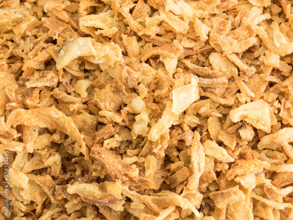 Crunchy fried onion background Crunchy fried onion background