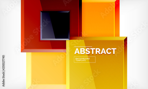 Geometric abstract background, modern square design