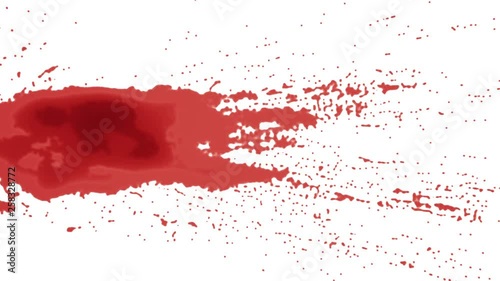 spatter of red paint or blood. alpha matte
