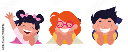 happy little kids characters
