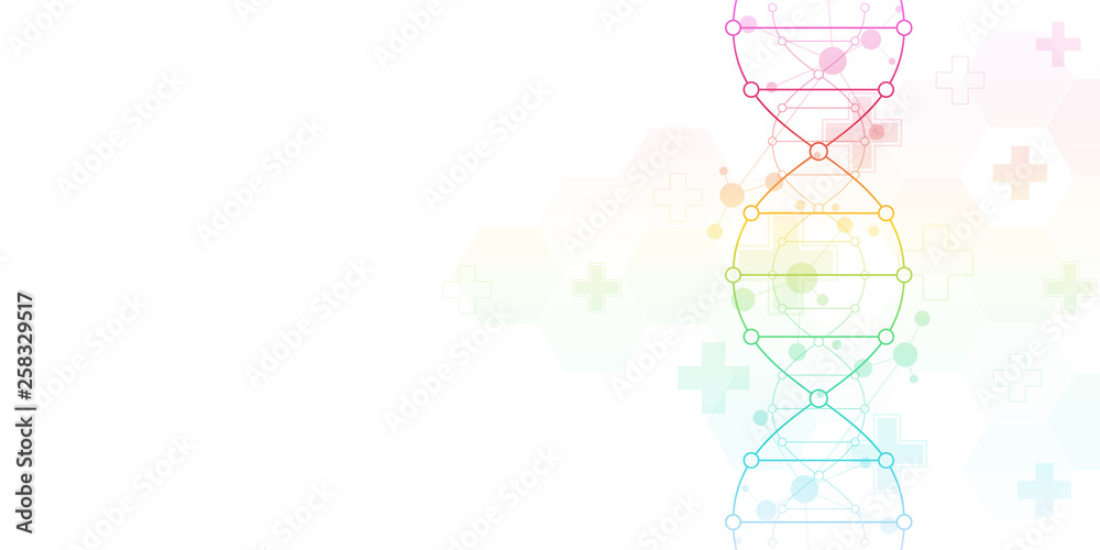 DNA strand background and genetic engineering or laboratory research. Medical technology and science concept. DNA strand background and genetic engineering or laboratory research. Medical technology and science concept.
