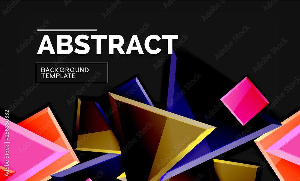 Glossy squares and triangles geometric backgrounds Glossy squares and triangles geometric backgrounds