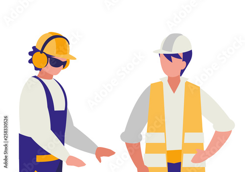couple of men builders working