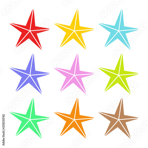 Stars. Set of stars. Multicolored stars. Vector illustration. EPS 10.
