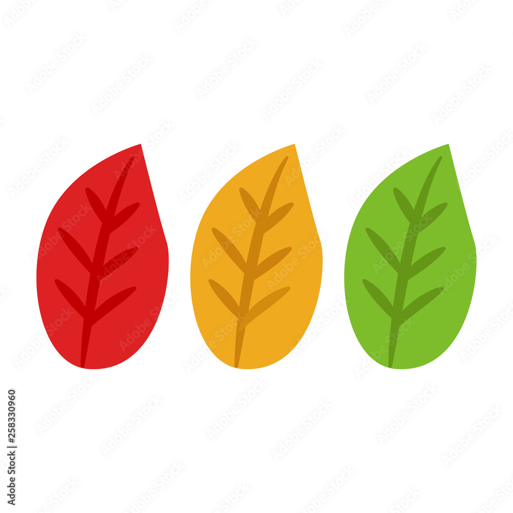 Leaves. The leaf are red, yellow and green. Vector illustration. EPS 10. Leaves. The leaf are red, yellow and green. Vector illustration. EPS 10.