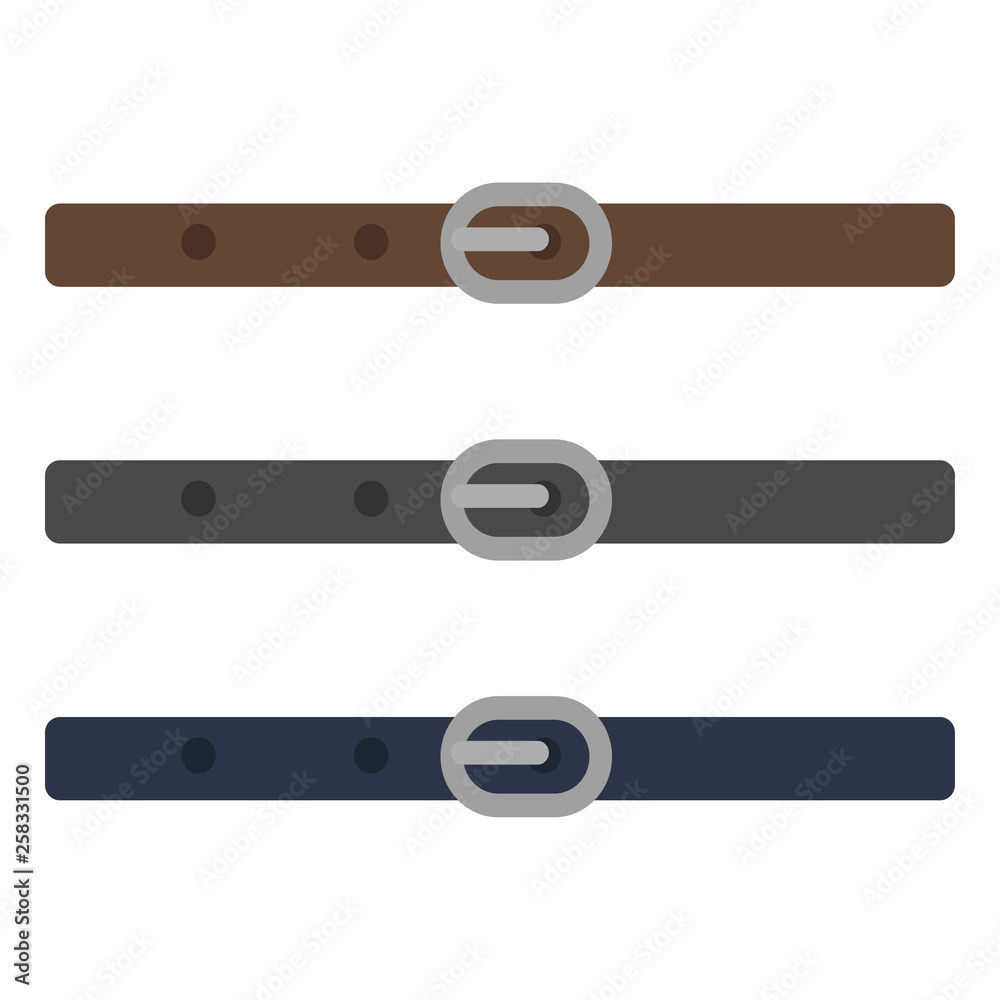 Belts. Men's belts. Gray, brown and dark blue belt. Accessory. Vector illustration. EPS 10. Belts. Men's belts. Gray, brown and dark blue belt. Accessory. Vector illustration. EPS 10.