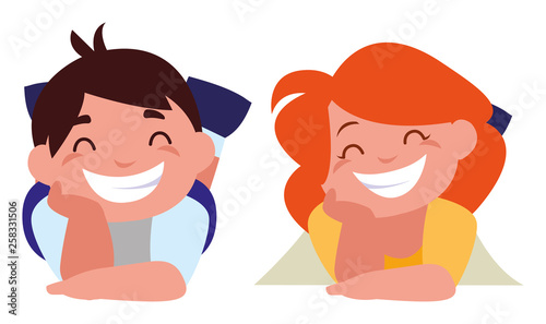 happy little kids characters