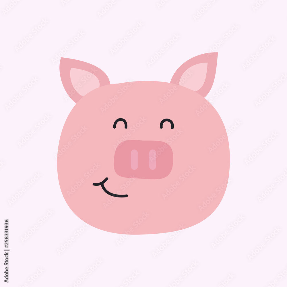 Pig. Face of a pig. Vector illustration. EPS 10. Pig. Face of a pig. Vector illustration. EPS 10.