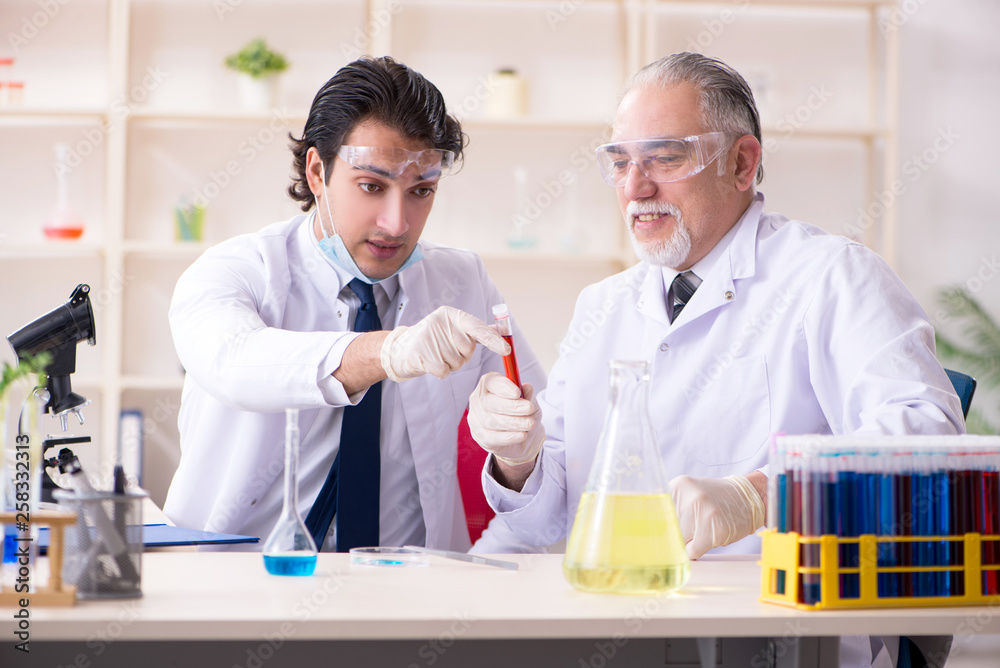 Two chemists working in the lab Two chemists working in the lab