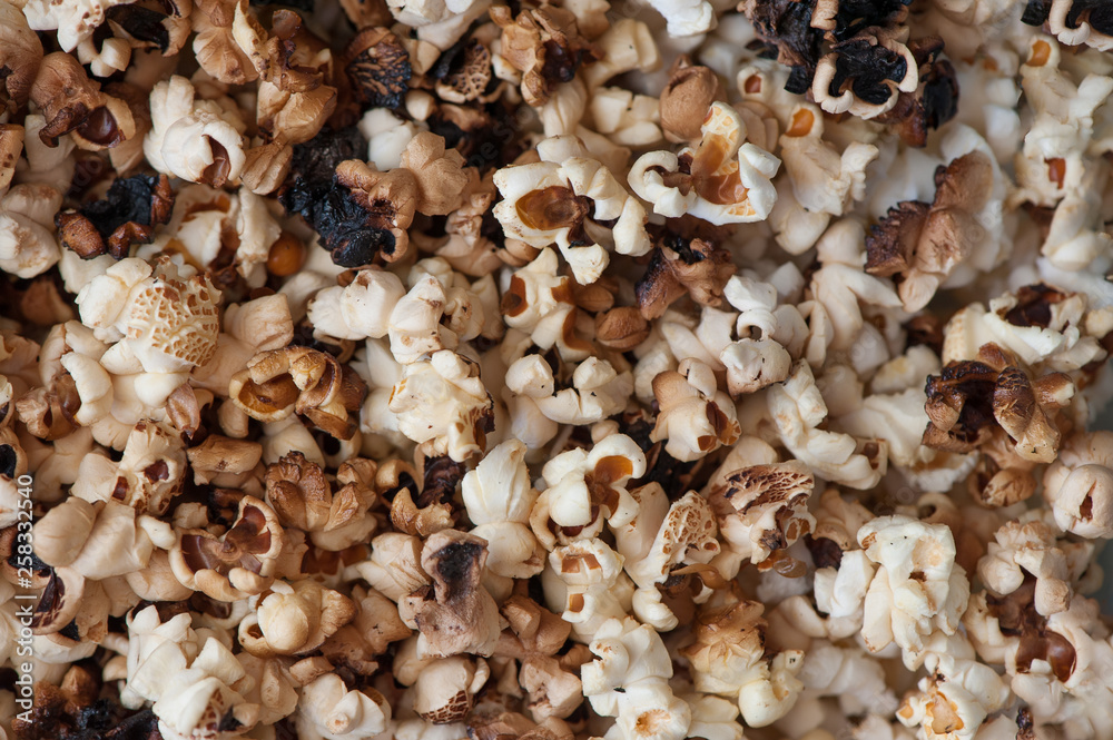 Texture of burnt popcorn Texture of burnt popcorn