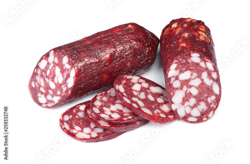 Cutted salami sausage