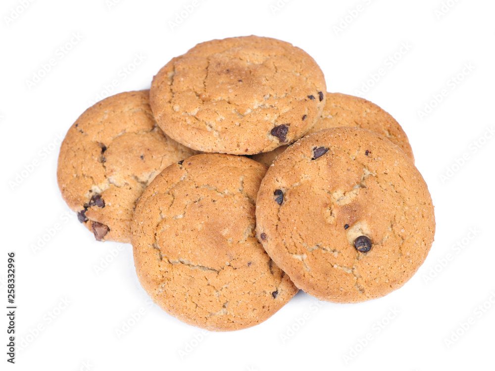 Heap of oatmeal cookies with chocolate chip Heap of oatmeal cookies with chocolate chip