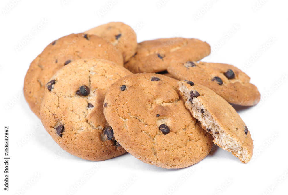 Heap of oatmeal cookies with chocolate chip Heap of oatmeal cookies with chocolate chip