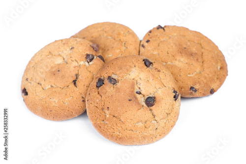 Heap of oatmeal cookies with chocolate chip