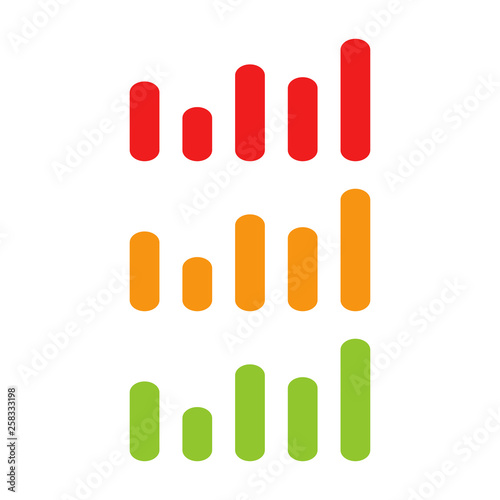 Diagram. Infographic. Red, orange and green color diagram. Schema. Vector illustration. EPS 10.