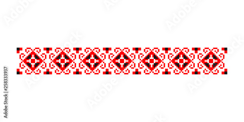 Traditional Romanian folk art knitted embroidery pattern