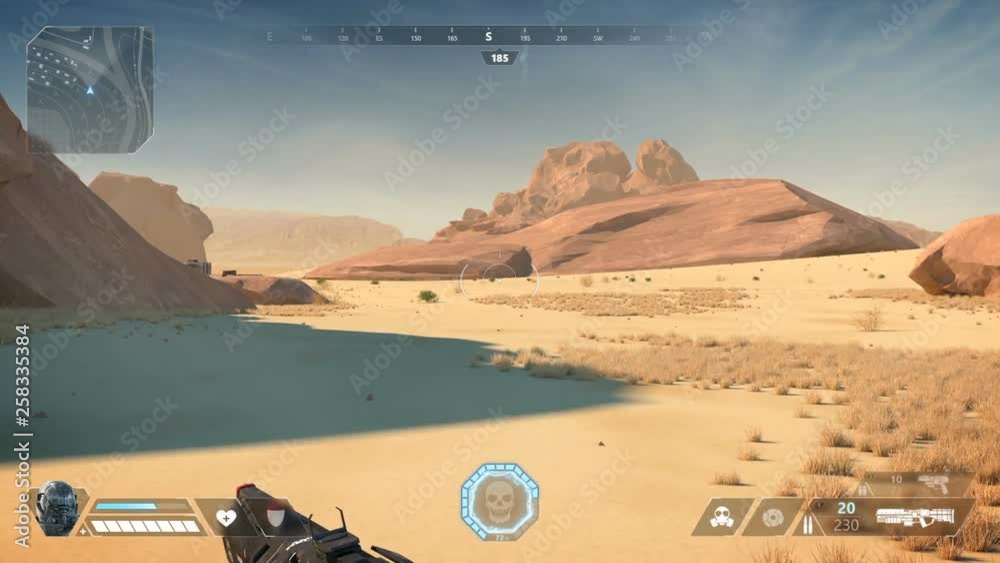 Fake Sci-Fi First Person Shooter. 3D Game