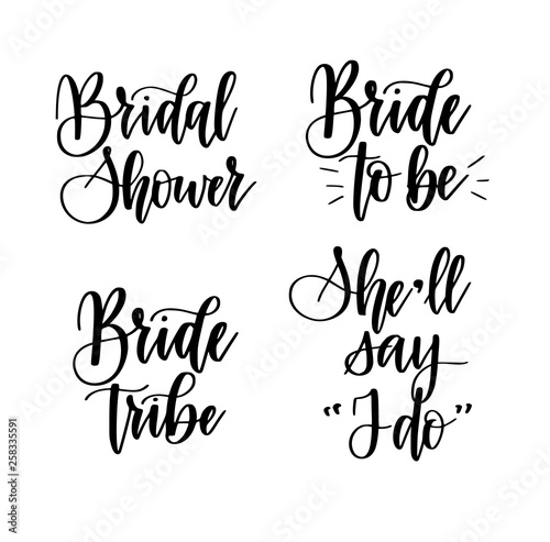 Bride to be bachelorette party vector calligraphy design