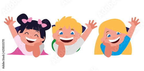 happy little kids characters