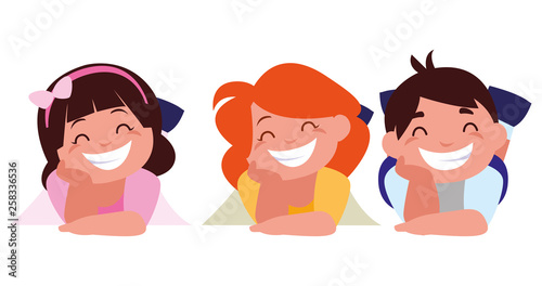 happy little kids characters