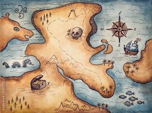 Dekoracja na wymiar  pirate-map