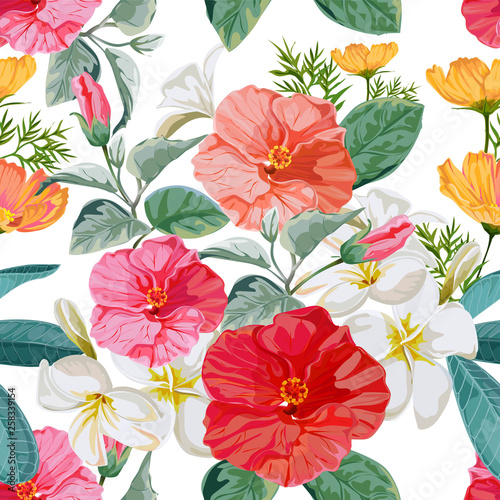Seamless pattern floral vector illustration