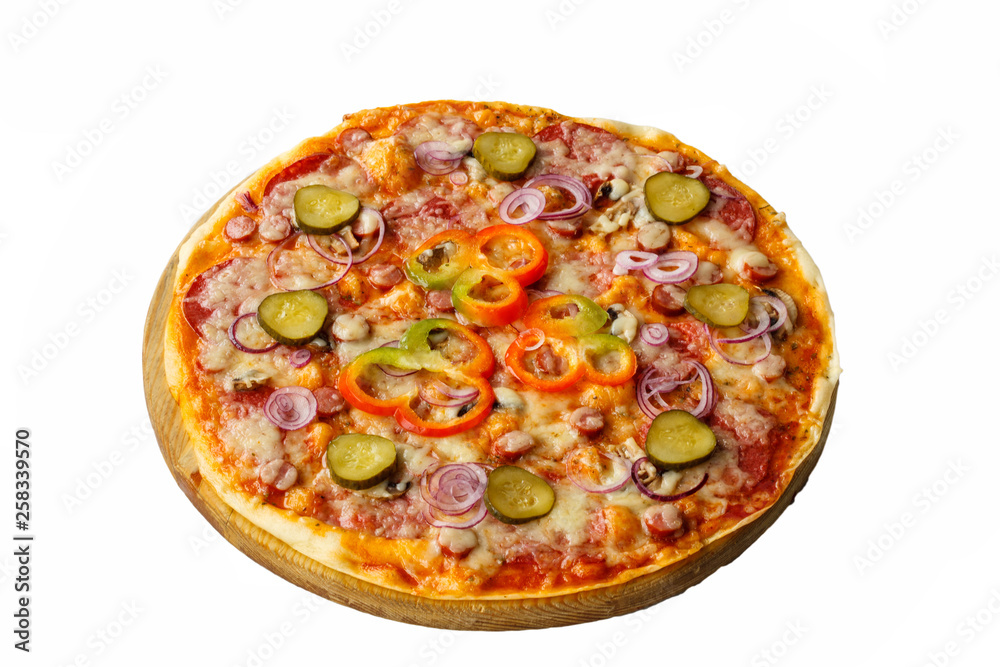 pizza with cheese sausage with vegetable pizza with cheese sausage with vegetable