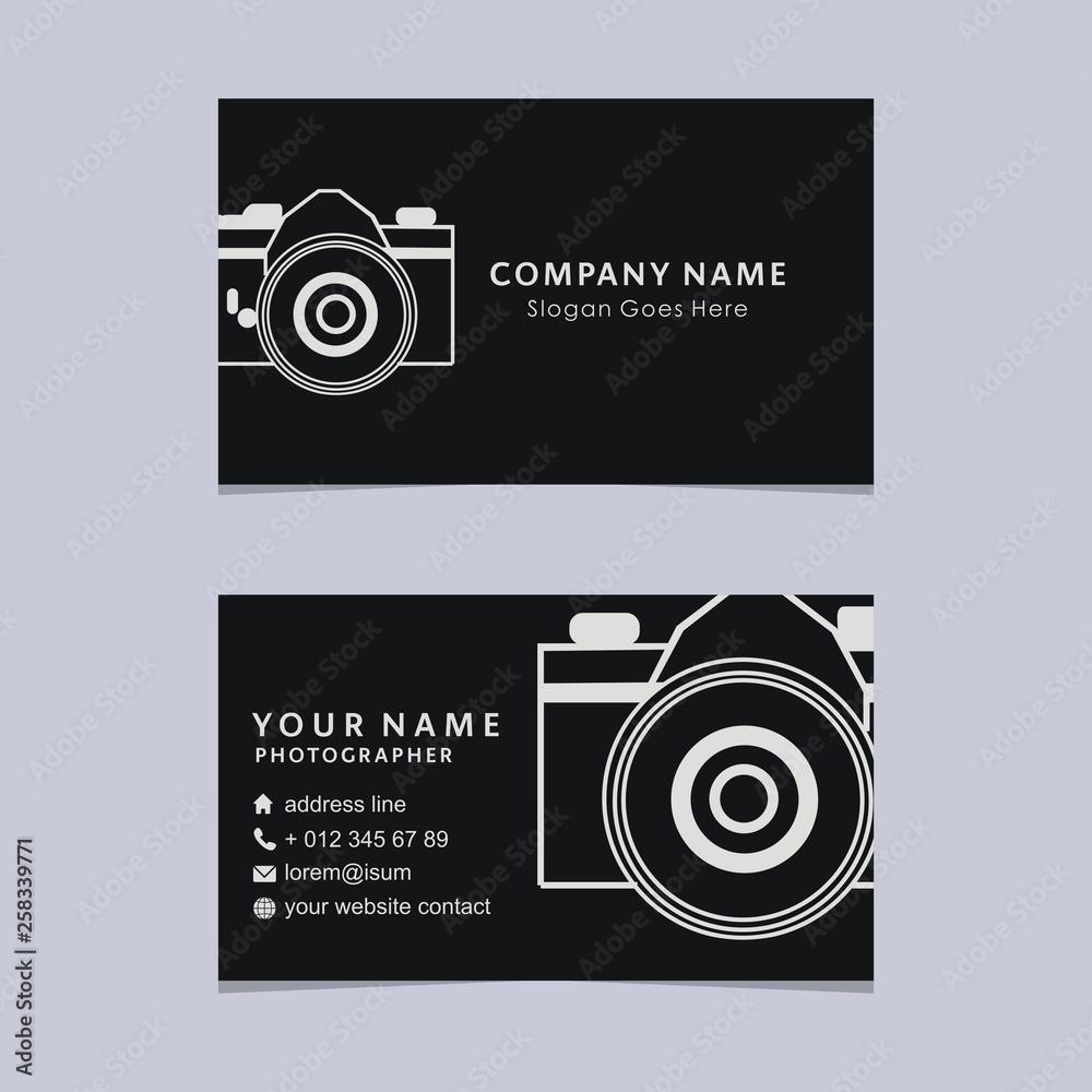 Photography business card template vector Stock Vector | Adobe Stock