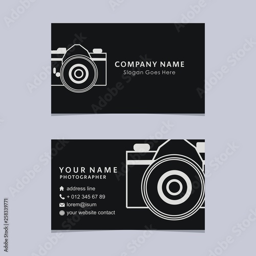 Photography business card template vector