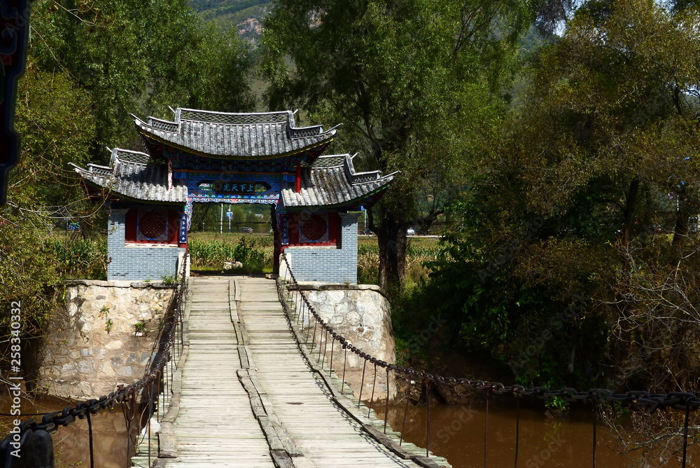 Fototapeta premium Stone houses in the villages of China