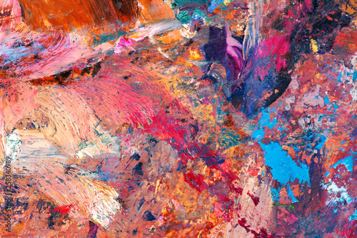 Closeup Beautiful colorful Abstract painting On palette © Валерий Моисеев