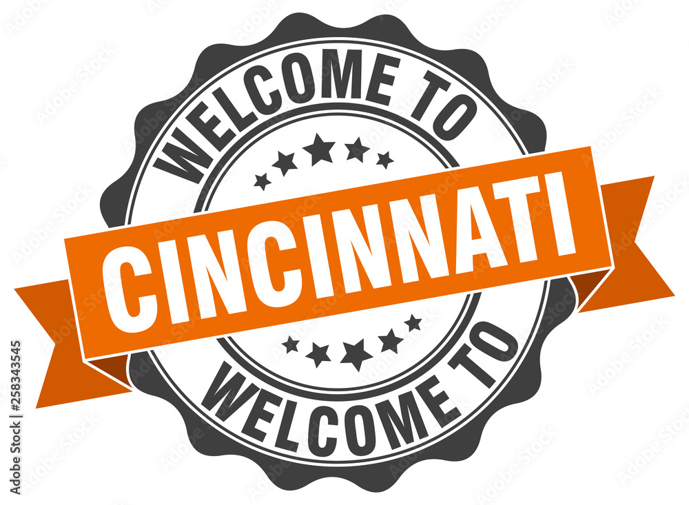 Obraz premium Cincinnati round ribbon seal