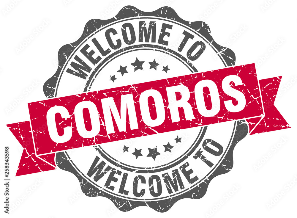 Fototapeta premium Comoros round ribbon seal