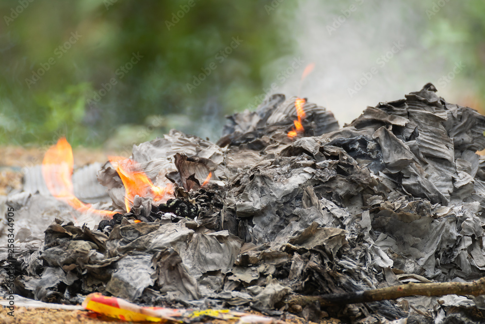 Burning garbage caused air pollution. Burning garbage caused air pollution.