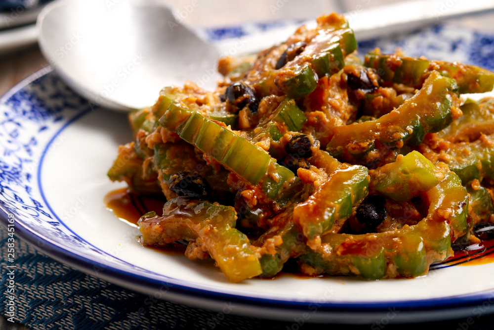 Bitter Melon Stir-Fry. Ginisang Ampalya. Filipino cuisine. Bitter Melon Stir-Fry. Ginisang Ampalya. Filipino cuisine.