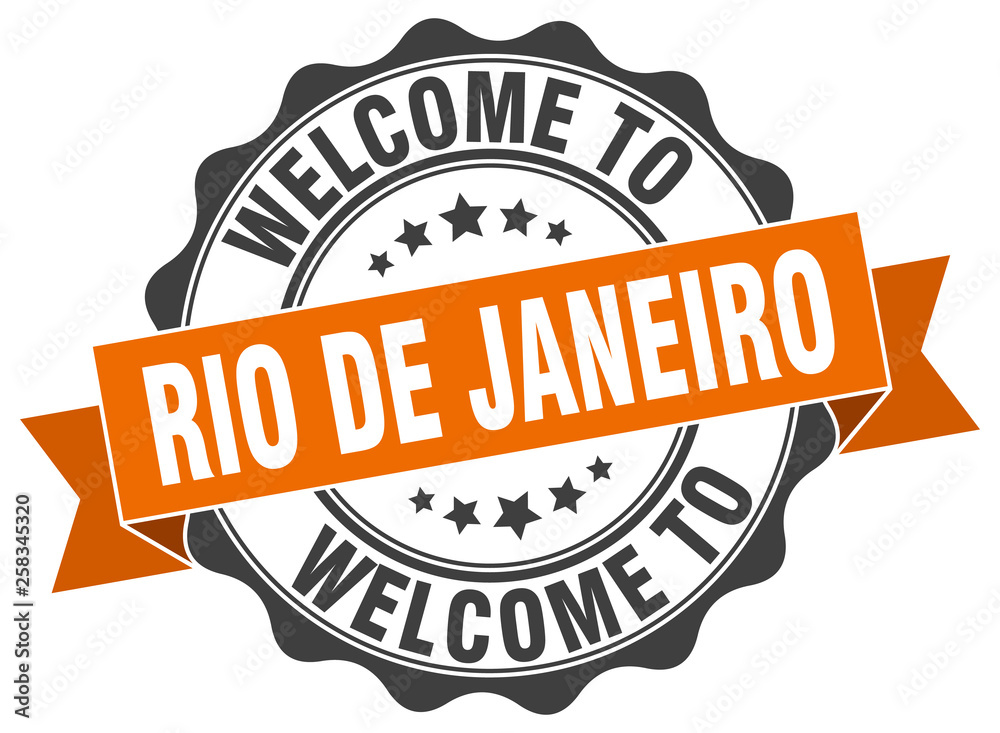 Fototapeta premium Rio De Janeiro round ribbon seal