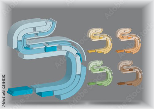 3D typography symbol, isolated logo, icons, technology