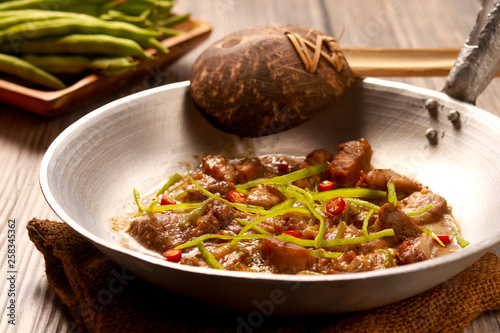 Pork in Spicy Coconut Gravy. Very delicious Filipino cuisine. Bicol Express.