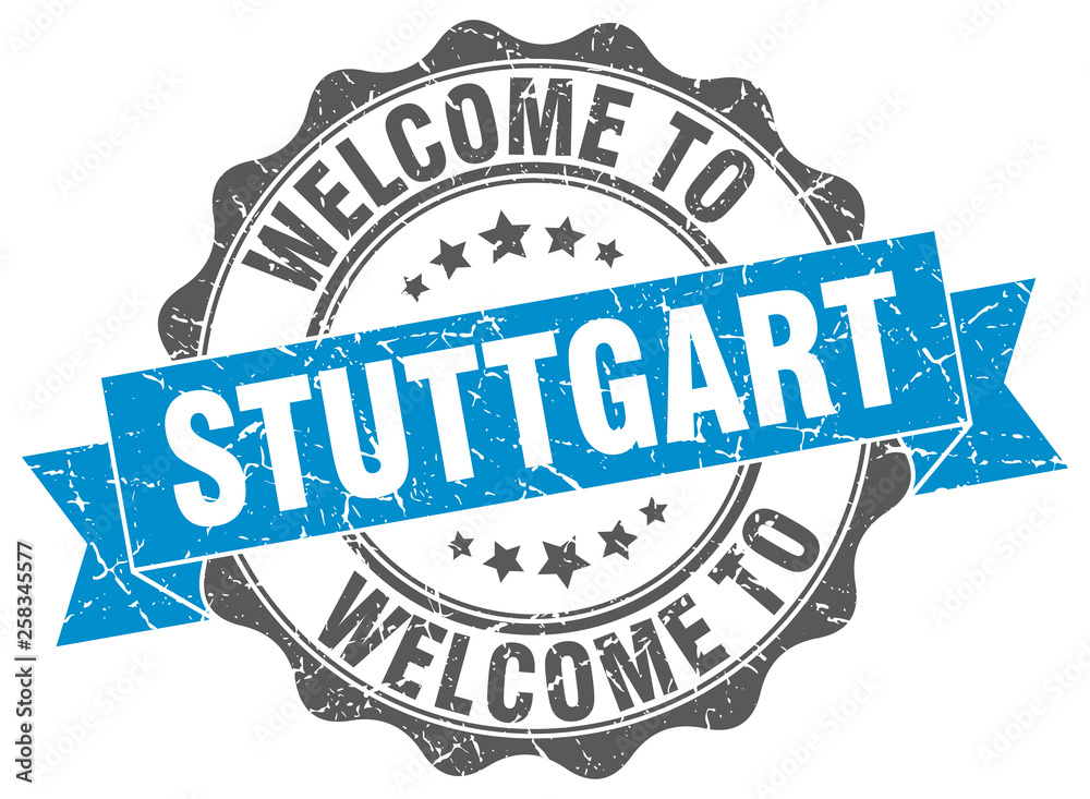 Fototapeta premium Stuttgart round ribbon seal
